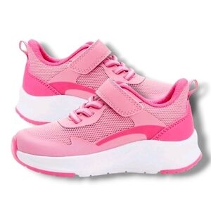 NWT Athletic Works Toddler Girl Mesh Jogger Pink Sneakers Size 2 Equivalent 2-3M